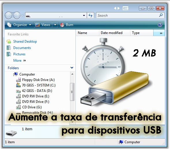 Aumente a sua transferência máxima de USB no Windows 7 e Windows Server 2008 R2