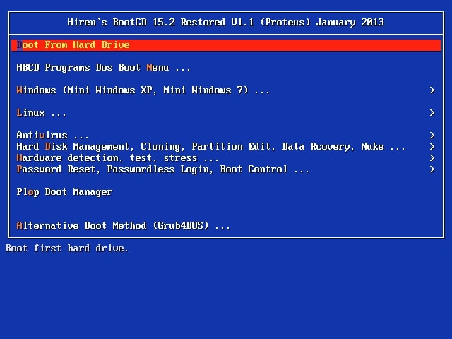 Hiren’s Boot DVD 15.2 Restored Edition Completo [GPT/UEFI]